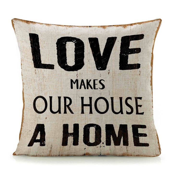 Kærlighed gør hjem pude - 18* 18 i for engroshandel hos inVintage