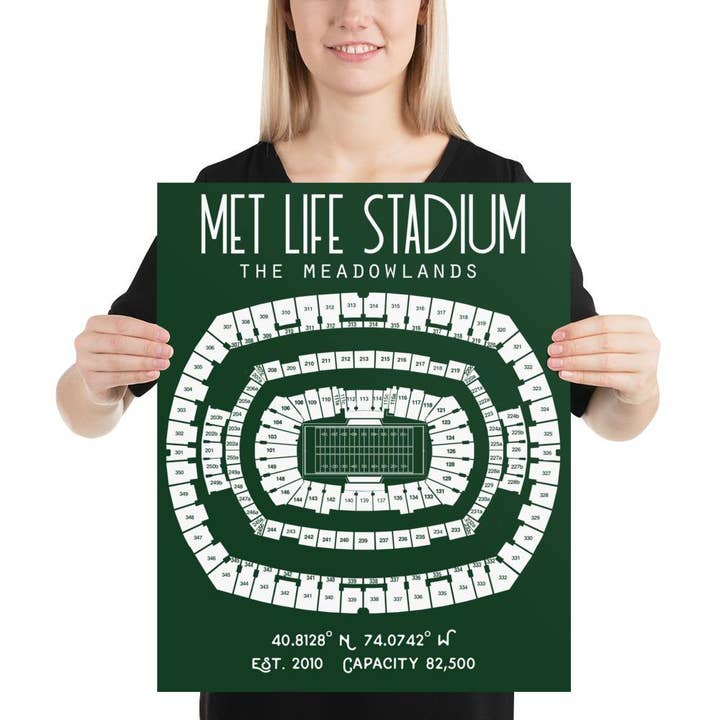 Impressão de pôster do New York Jets Met Life Stadium por atacado de Stadium Prints by BTB