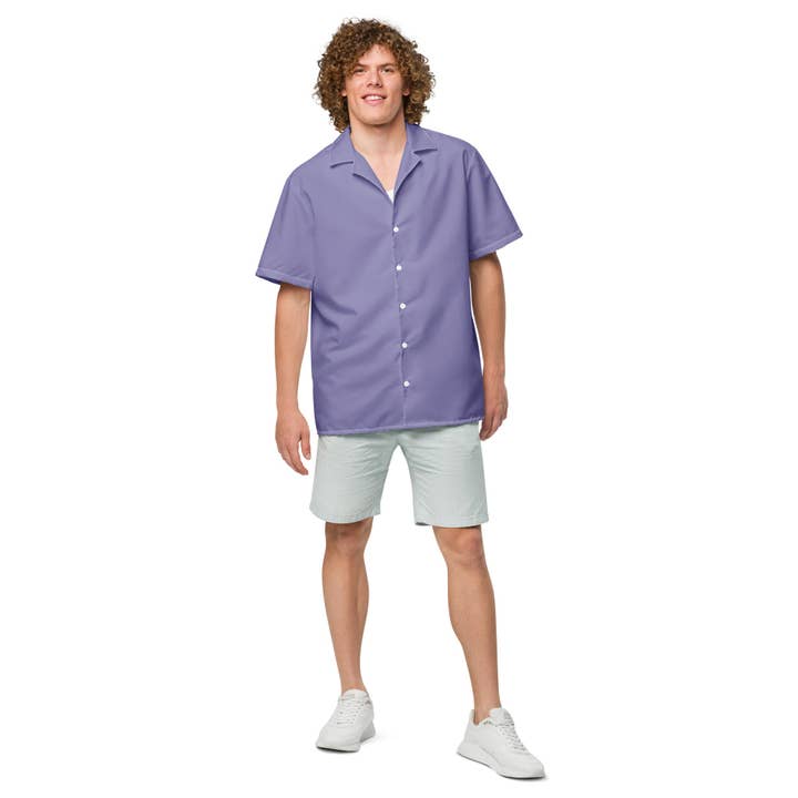 Tropical Seas Clothing - Wholesale Button Down Shirt - Men's - Labelless Urchin Purple Button Down Camp Shirt