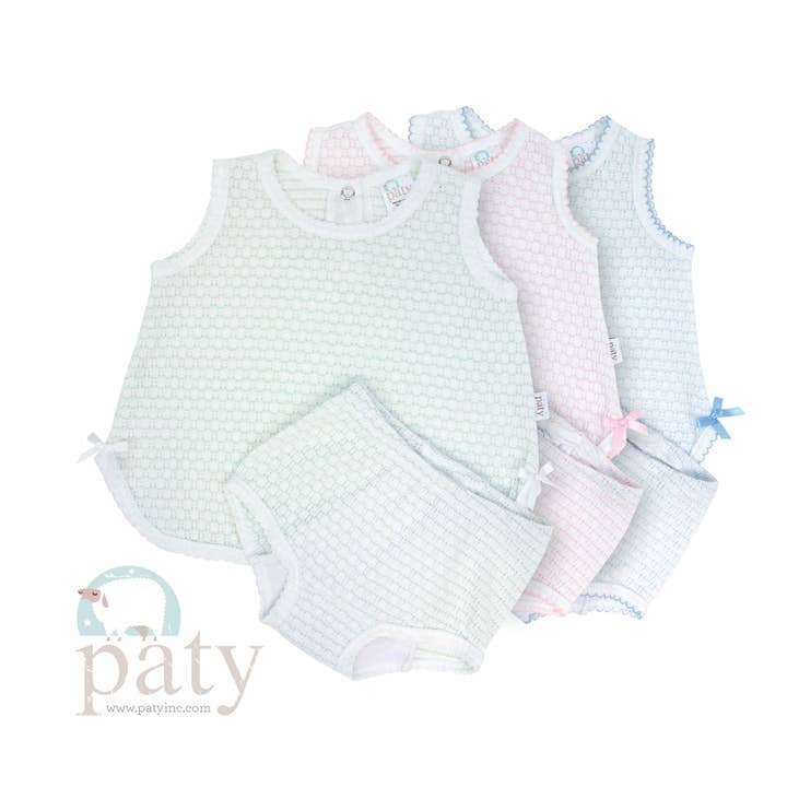 Paty Knit, 2 PC Diaper Set with or without bows #336X, #336 for wholesale by Paty