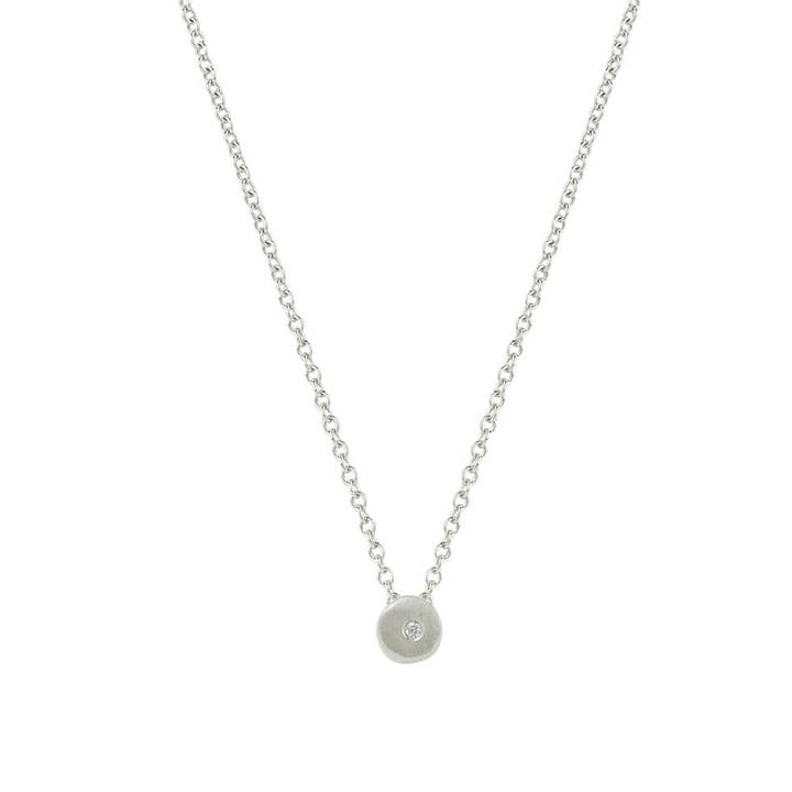tiny circle with .02ct diamond necklace for wholesale by Philippa Roberts