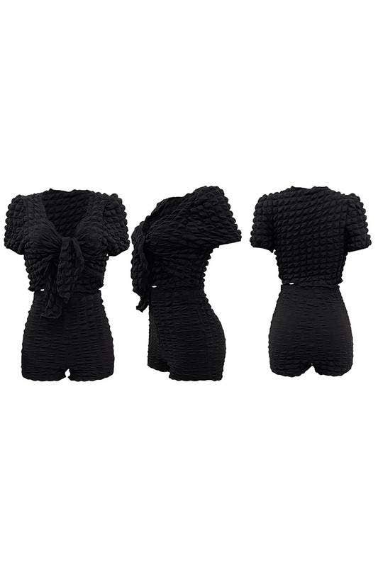 Flarix - Wholesale Top & Skirt Set - Women's - bubble shirt and shorts set3