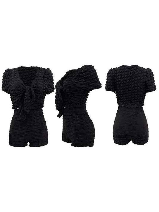Flarix - Wholesale Top & Skirt Set - Women's - bubble shirt and shorts set3