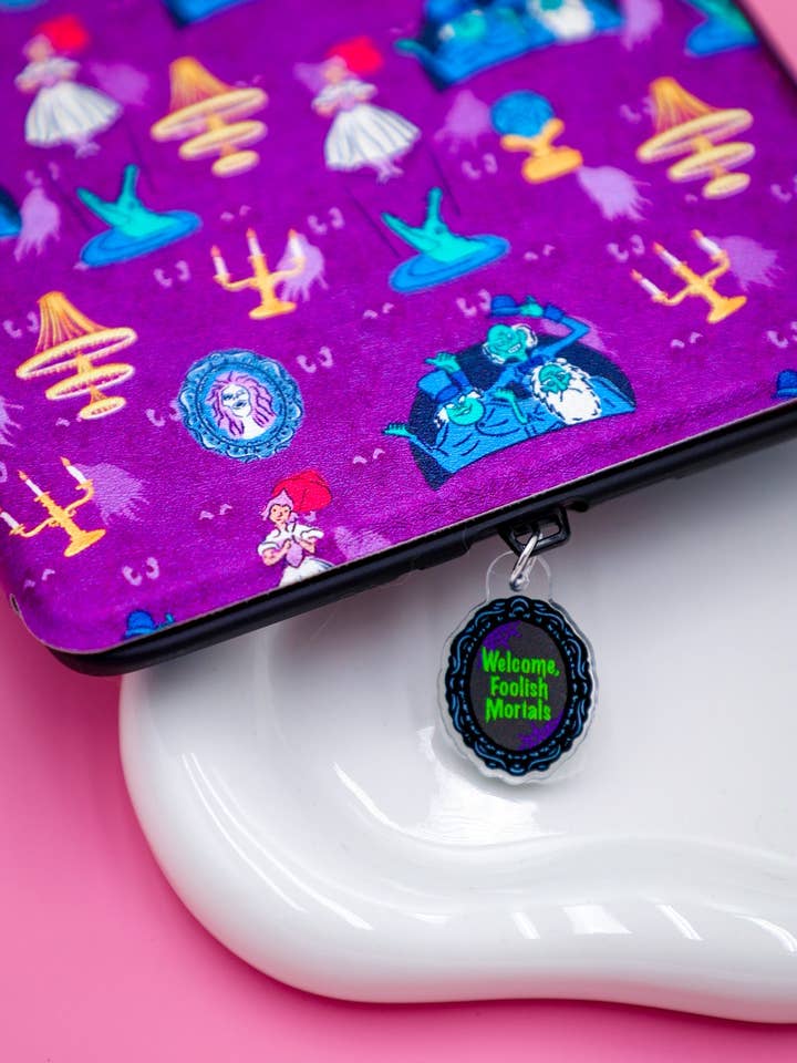 Welcome Foolish Mortal Kindle Charm for wholesale by Furever Booked