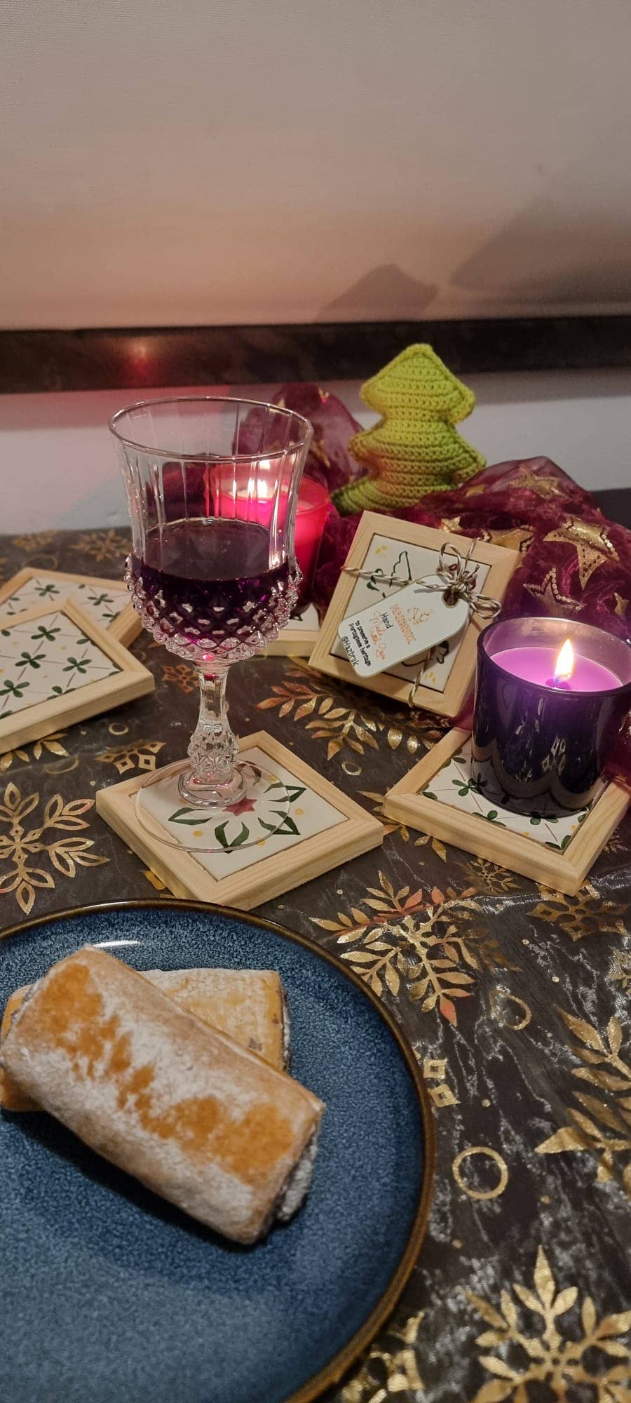 Hazbruk Ceramics - Wholesale Coasters - Wooden Elegance: Handcrafted Tile Coasters - Set of 419