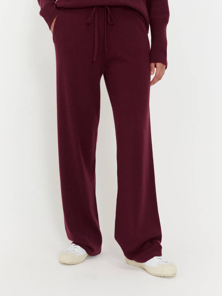Claret Cashmere Wide-Leg Pants for wholesale by Chinti & Parker
