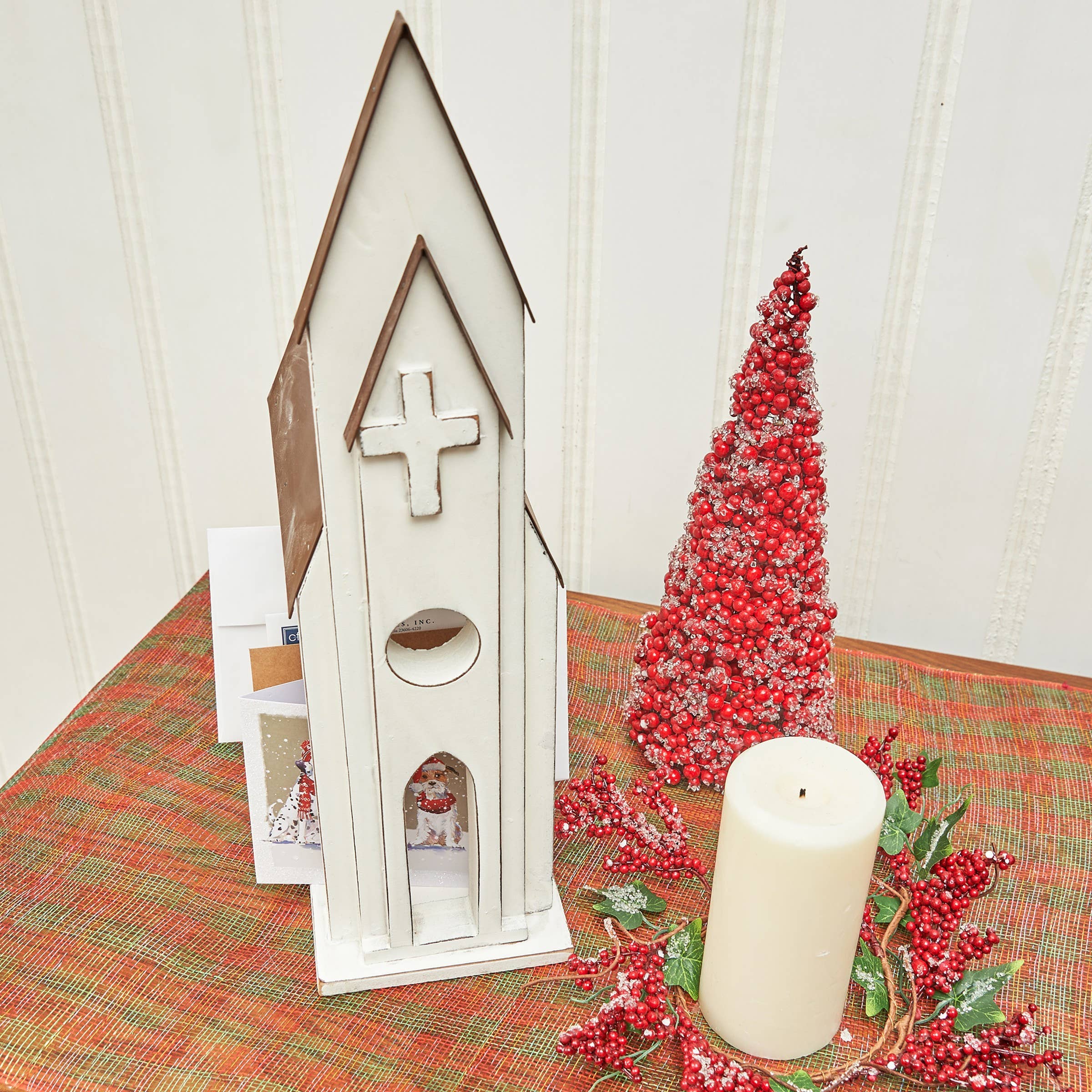 C&F Home - Wholesale Christmas Decoration - Christmas Rustic Church Card Holder2