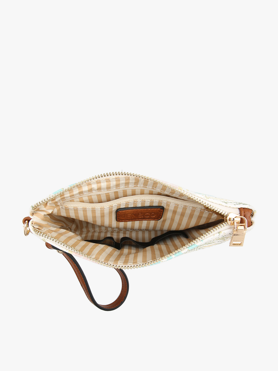 Plaid Grey Ivory M1949 Lucy Cosmetic Pouch/Wristlet w/ Zip Pocket for wholesale on Faire1