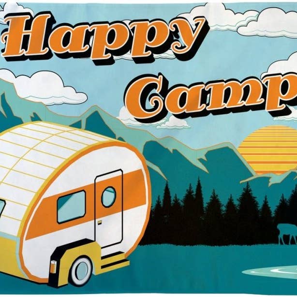 Flags Importer - Vente Drapeaux - Drapeau Happy Camper 3x5ft Poly1