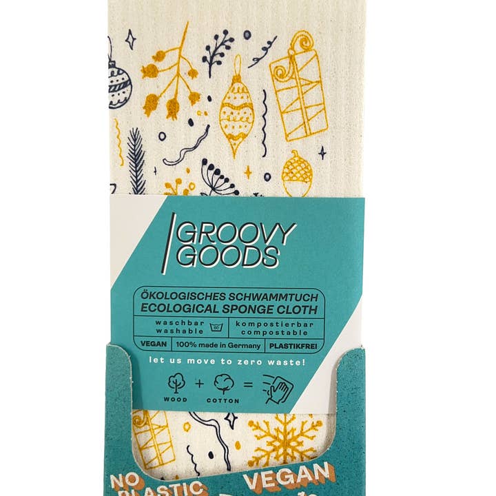 Christmas, ecological sponge cloth: Doodle for wholesale by Groovy Goods