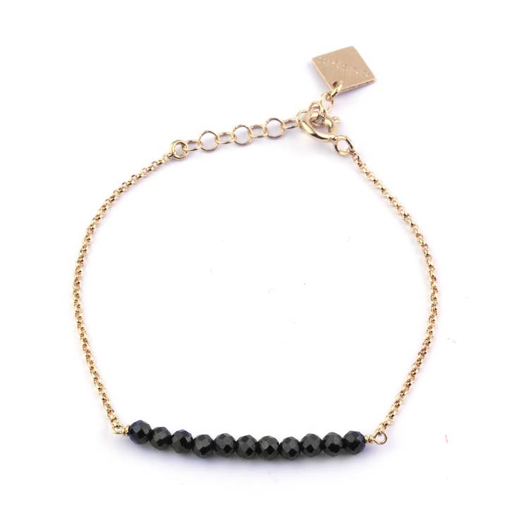 Mina sort spinel armbånd for engroshandel hos Adepte