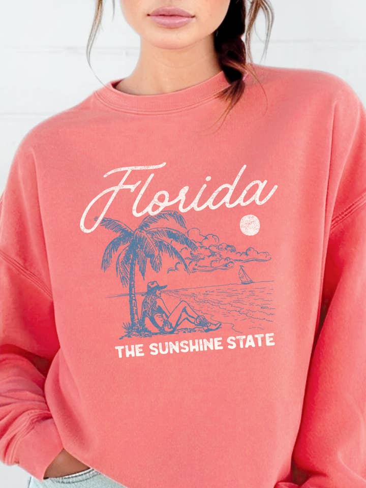 FLORIDA COASTAL COWGIRLS GRAPHIC BRUSHED SWEATSHIRTS for wholesale by Rustee Clothing