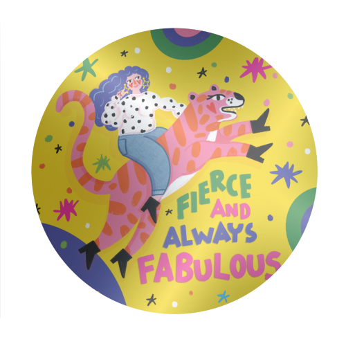 ART WOW - Wholesale Sticker - Circle Stickers 'SHE BE FIERCE'1