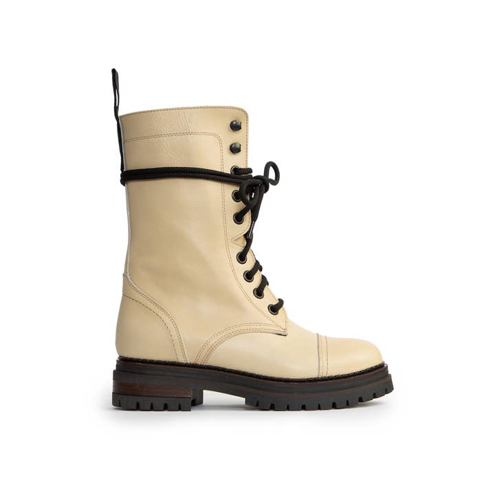 TALC FW- LORENZA, bottines en cuir couleur talc en vente sur Faire3