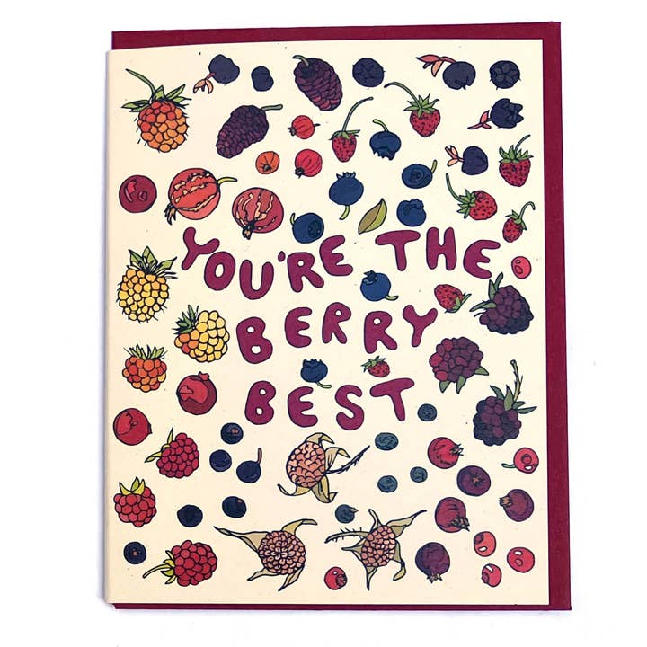 Berry Best Card for wholesale by Wild Life Illustration Co.