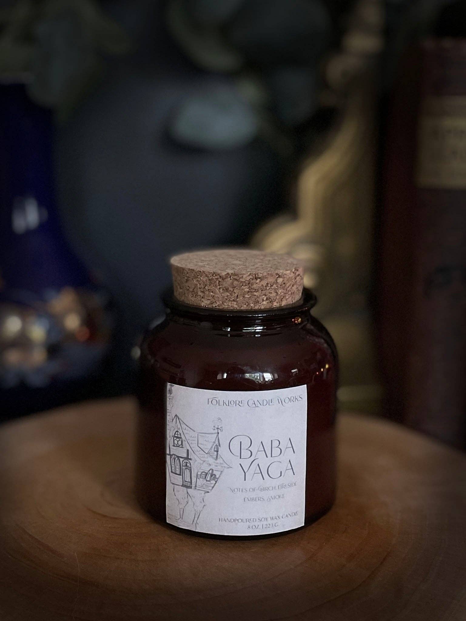 Folklore Candle Works - Wholesale Jar/Filled Candle - Baba Yaga || 8 oz. Folklore Themed Candle | Campfire Scent1