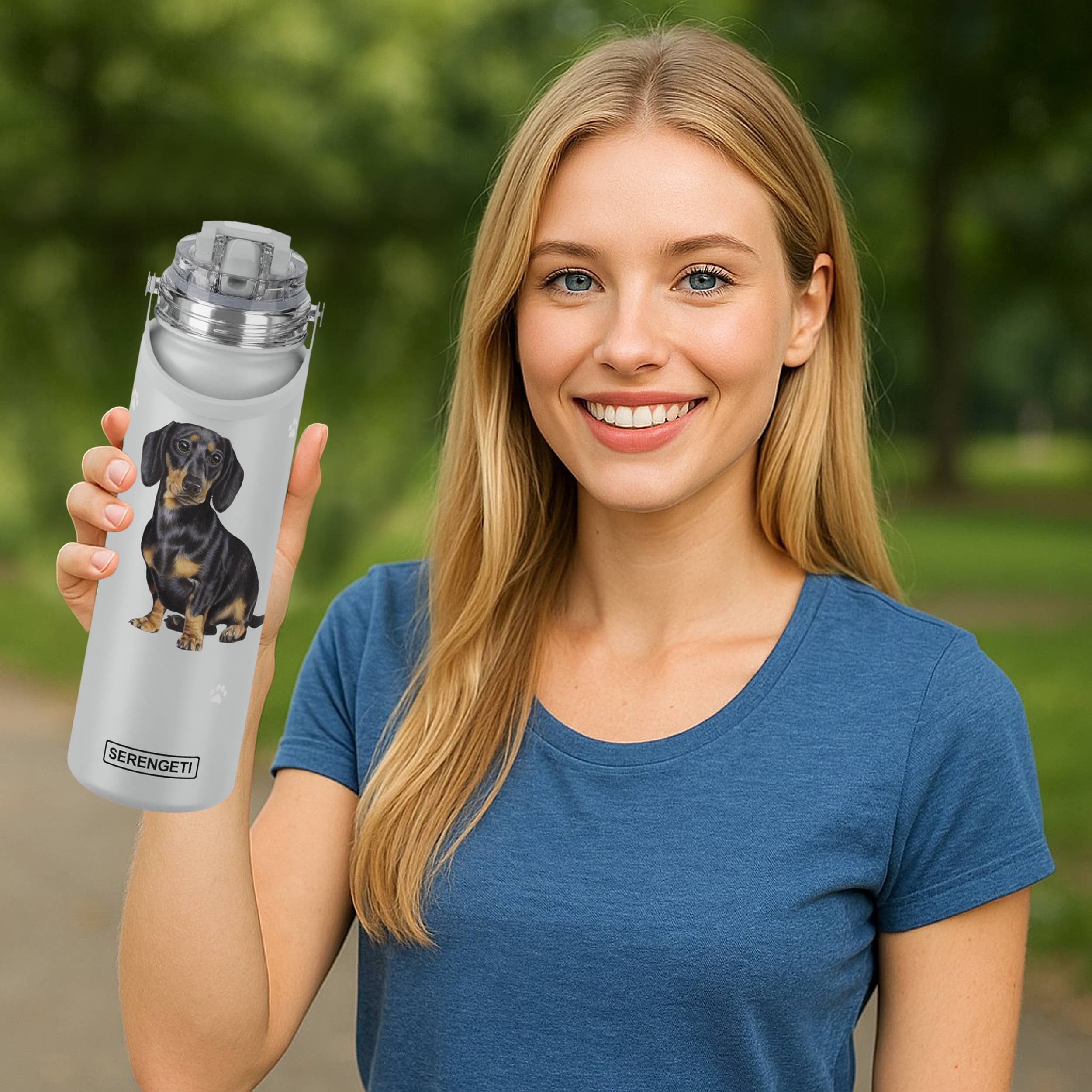 E&S Pets - Wholesale Water Bottle - Dachshund - Black - Stainless Steel Water Bottle - 24oz2