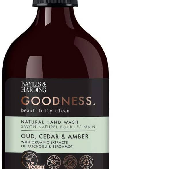 Beauty Goddess – Engroshandel Håndsæbe – Baylis & Harding Goodness Oud, Cedertræ & Rav, 500 ml Håndsæbe