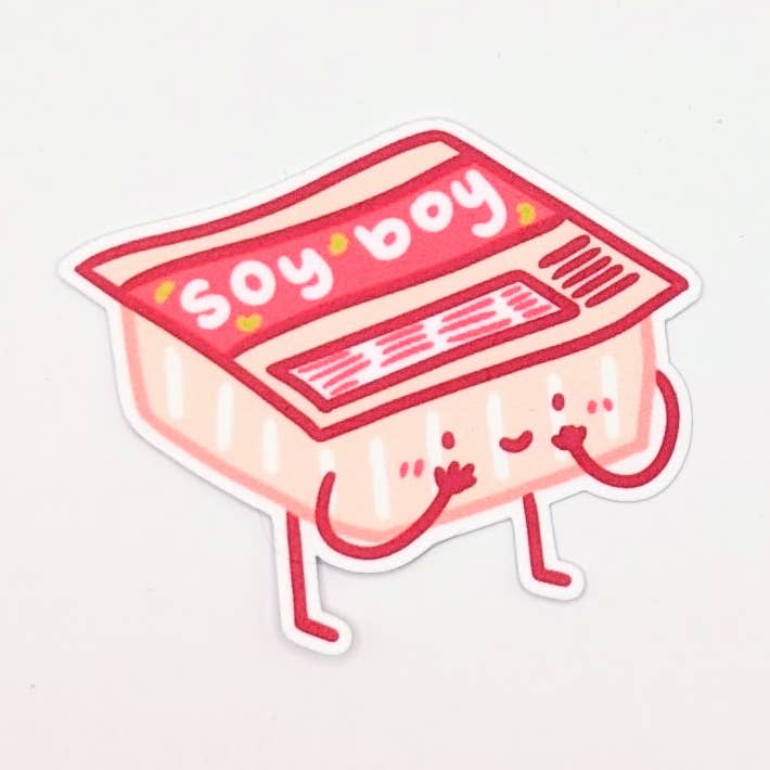 lauradzeng – Großhandel Aufkleber für Telefon und Laptop – Veganer Tofu-Vinylaufkleber „Soy Boy“ auf pflanzlicher Basis0
