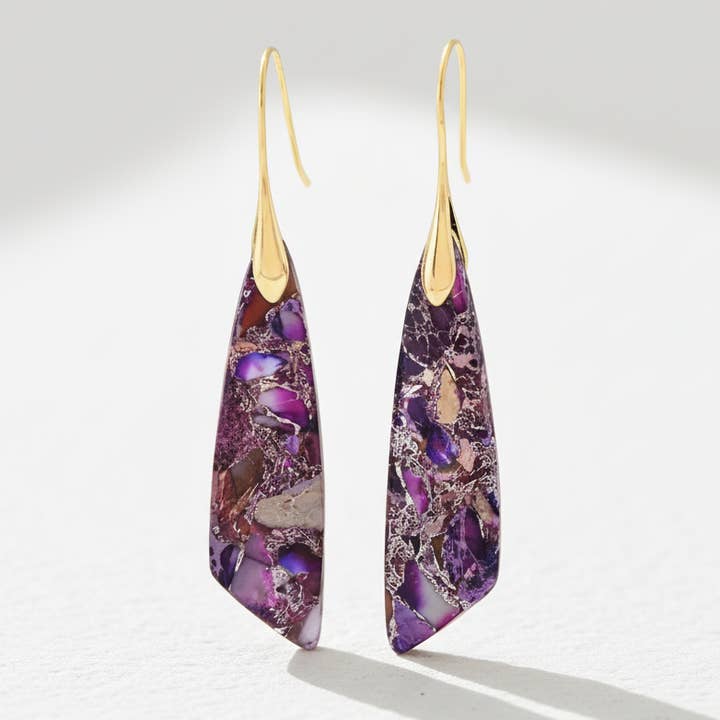 Purple Jasper Hook Earrings for wholesale by Cape Diablo