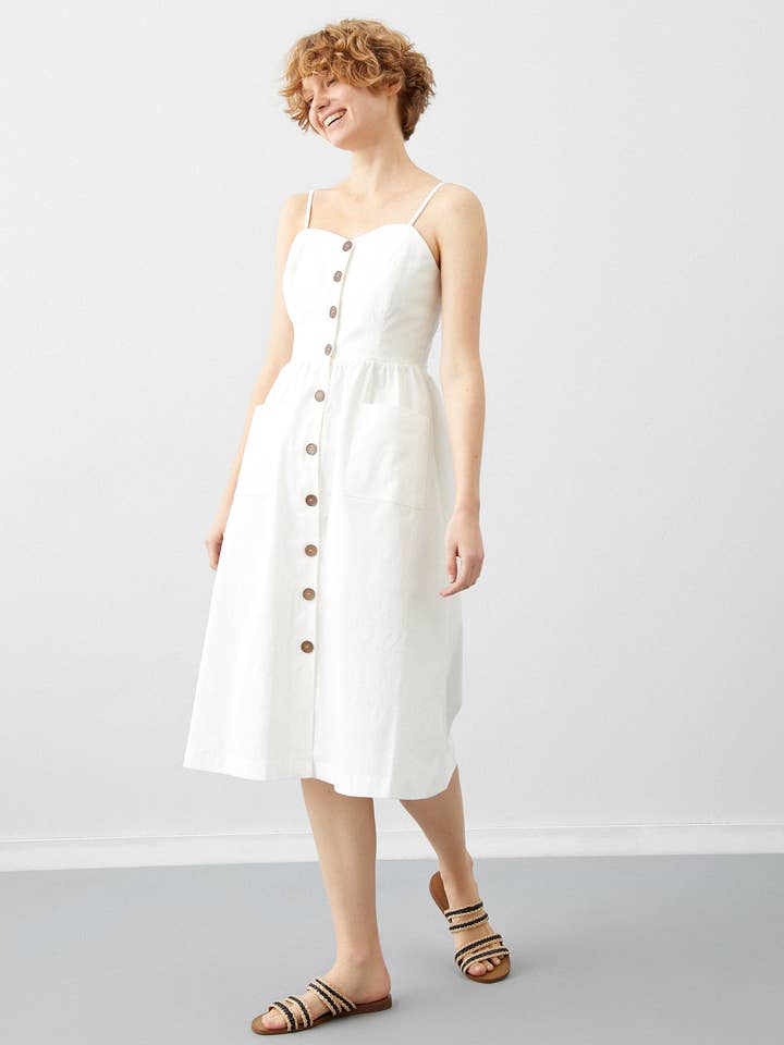Koton Button Detailed Strap Dress for wholesale by KOTON