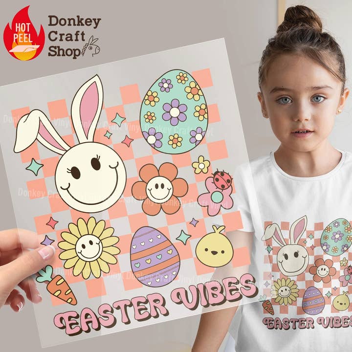 Easter Vibes DTF Transfers, Ready to press for wholesale by Donkey Craft