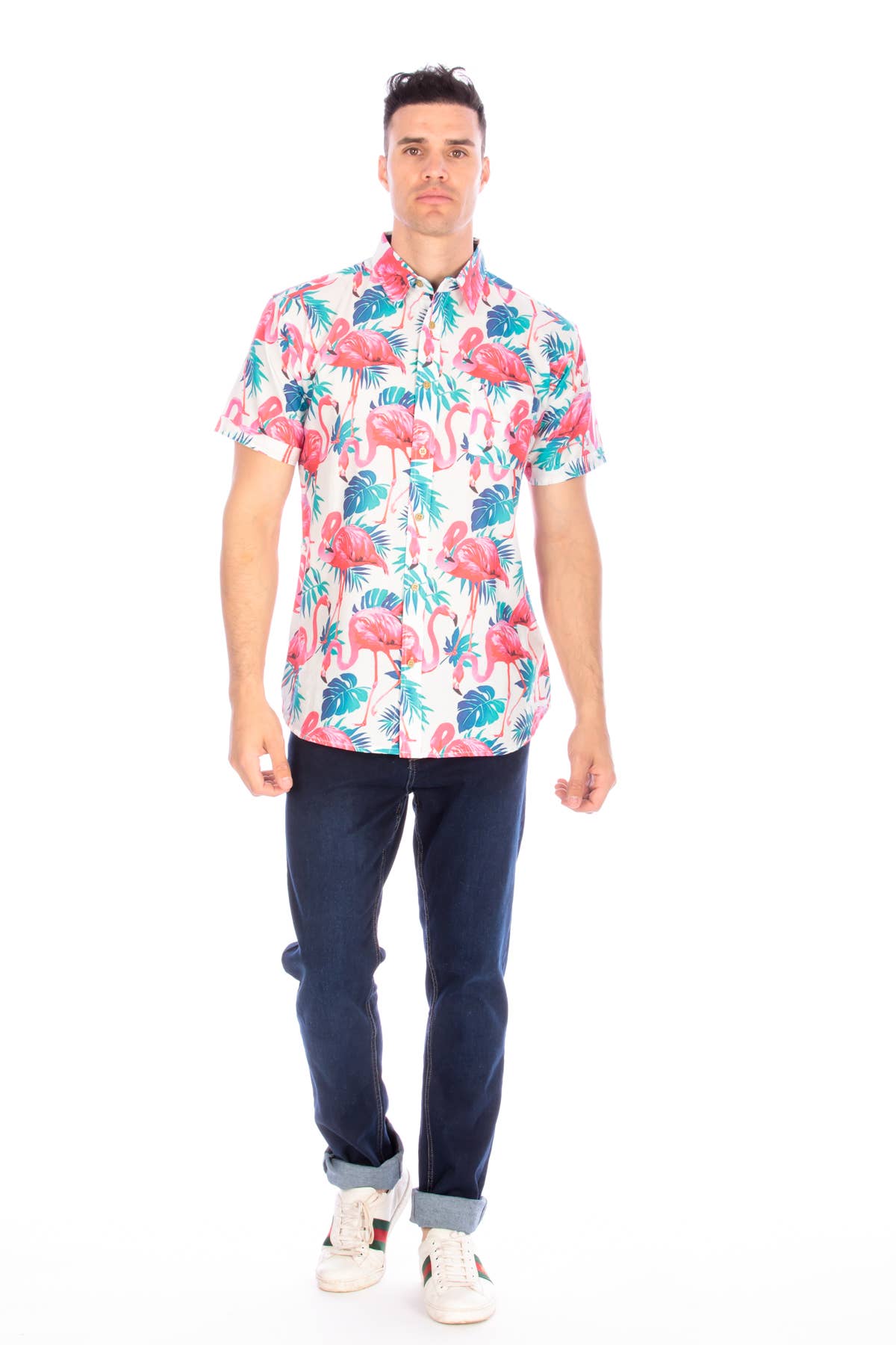Hawk's Bay - Wholesale Button Down Shirt - Men's - Men's Printed Woven Hawaii Floral Short Sleeve Cotton Shirt4