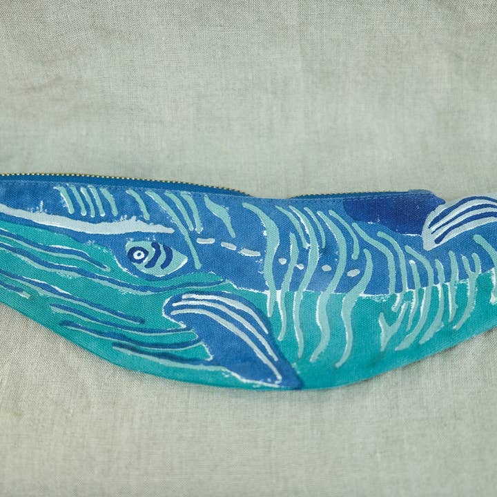 East End Press - Wholesale Pencil Case/Pouch - Whale Fabric Case1