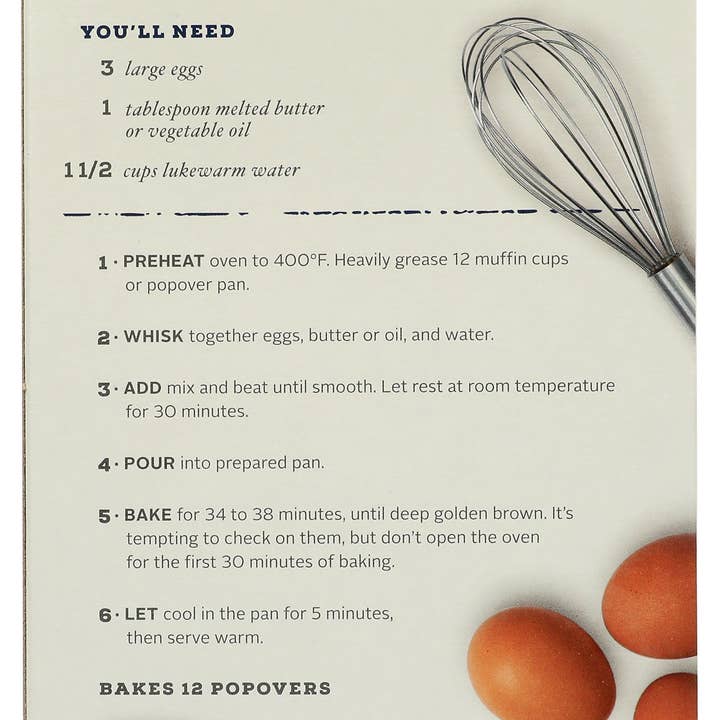 Everyday Supply Co - Wholesale Bread Mix - KING ARTHUR MIX POPOVER - Case of 61