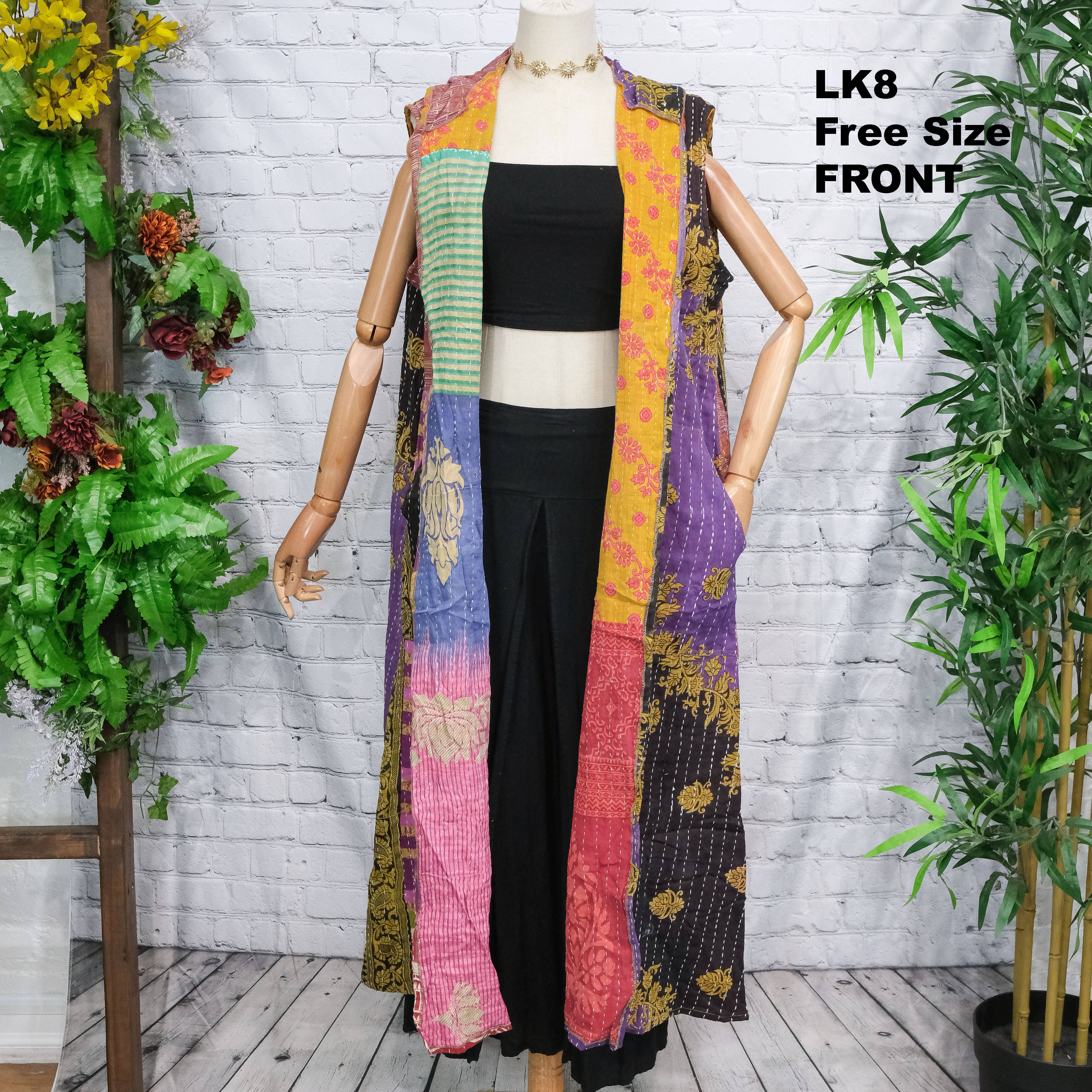Karma Nepal Crafts - Wholesale Kimono - Women's - Bohemian Kantha Open Duster8
