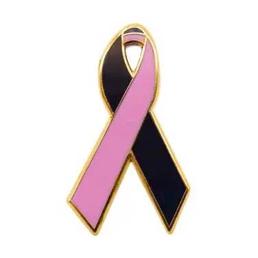 Zwart-roze geëmailleerde bewustmakingslinten | Reversspeldjes voor wholesale door Personalized Cause