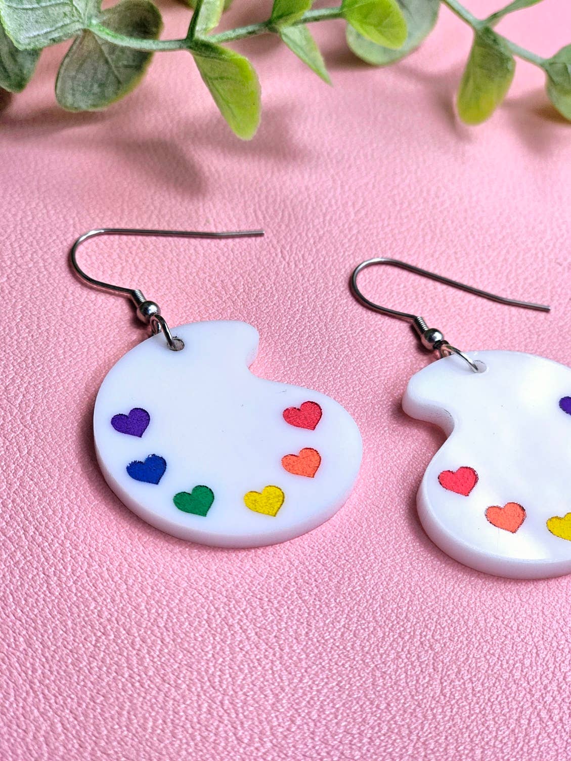 Jedi Woods LLC - Vendita all'ingrosso Orecchini pendenti - Orecchini Rainbow Paint Pallet, orecchini Subtle Pride, Queer6