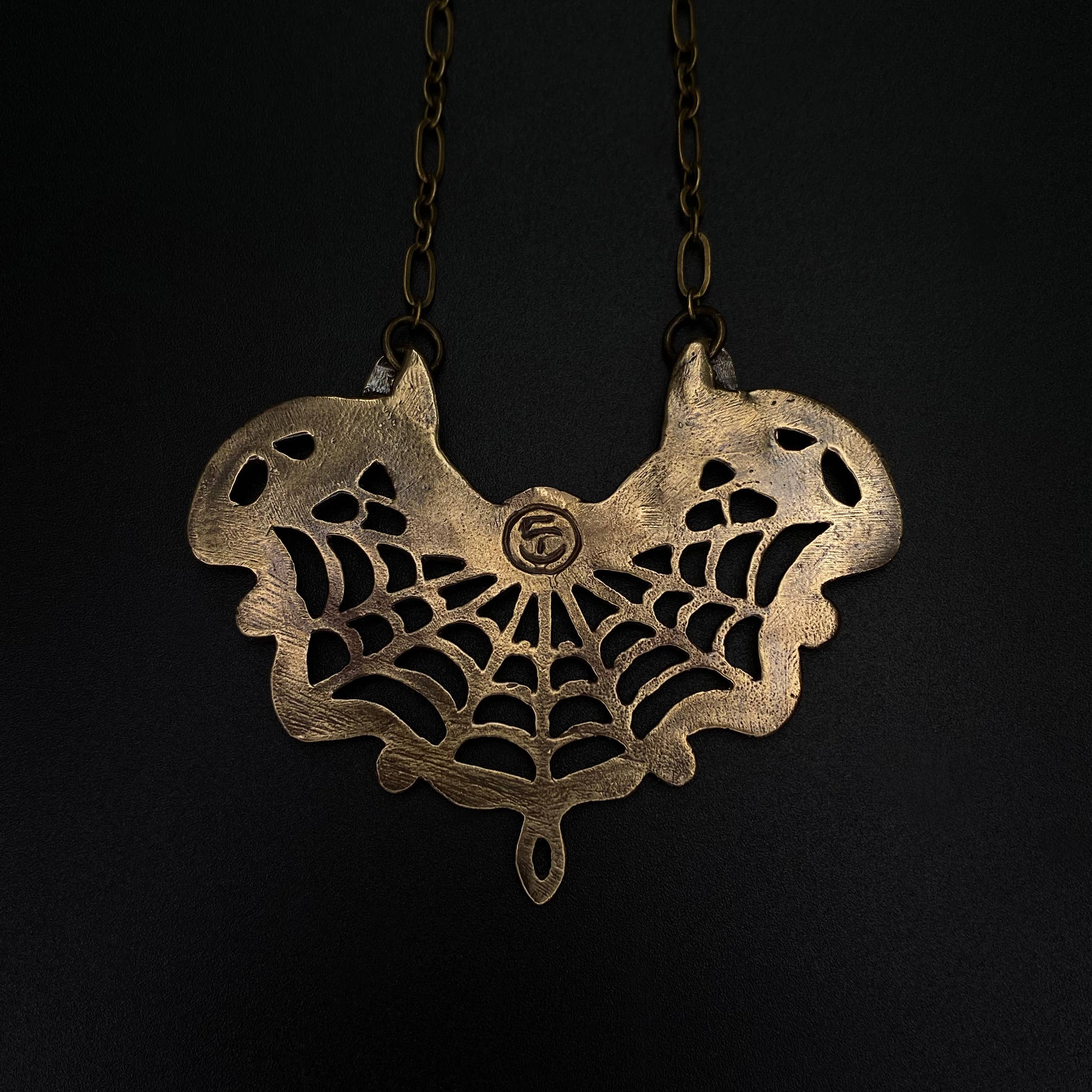 Miyu Decay - Wholesale Pendant/Charm Necklace - Medusa's Lace Brass Necklace in Brass and Sterling4