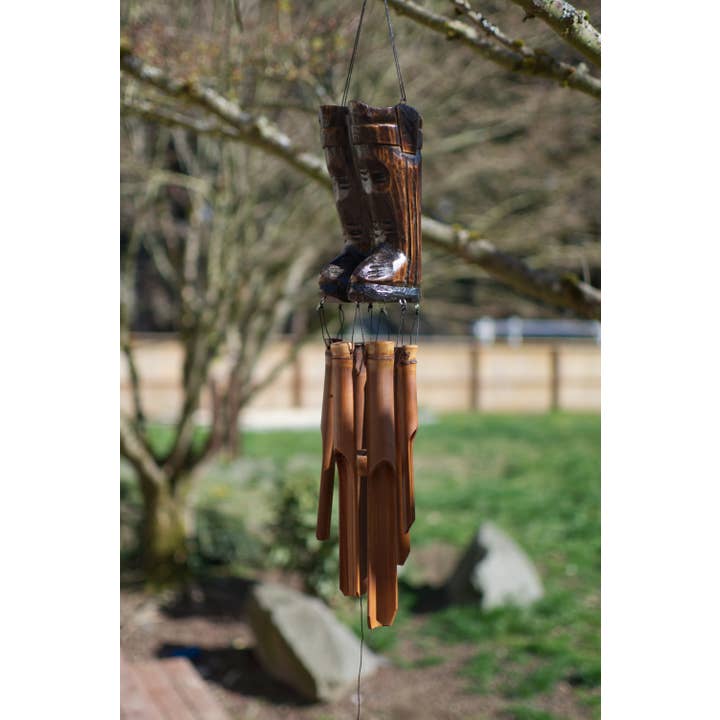 Cohasset Gifts - Wholesale Wind Chime - Cowboy Boots Bamboo Wind Chime4