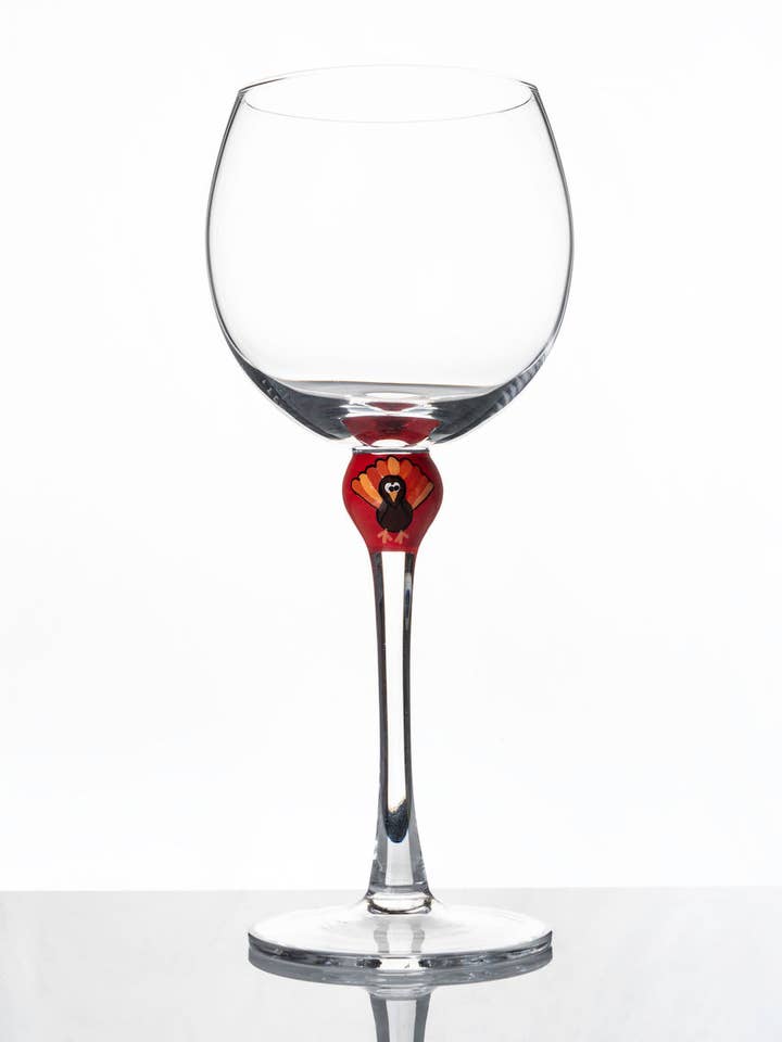Turkey Wine Glass (4 Pack) for wholesale by The Giving Glass