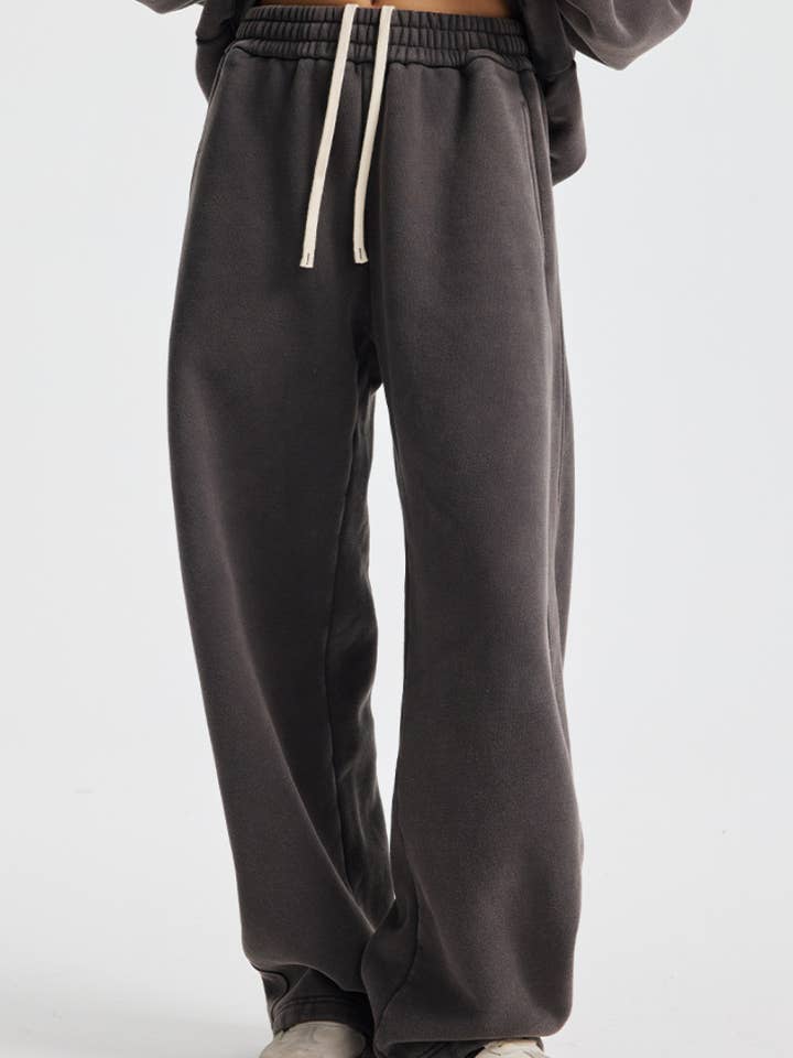 Sodalemon - Venta al por mayor Conjunto de ropa deportiva - Mujer - Pantalones de chándal gruesos de aspecto desgastado con forro polar.9