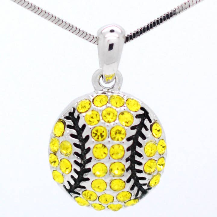 Fan Star Jewelry - Wholesale Pendant/Charm Necklace - Baseball/Softball Crystal Ball Necklace23
