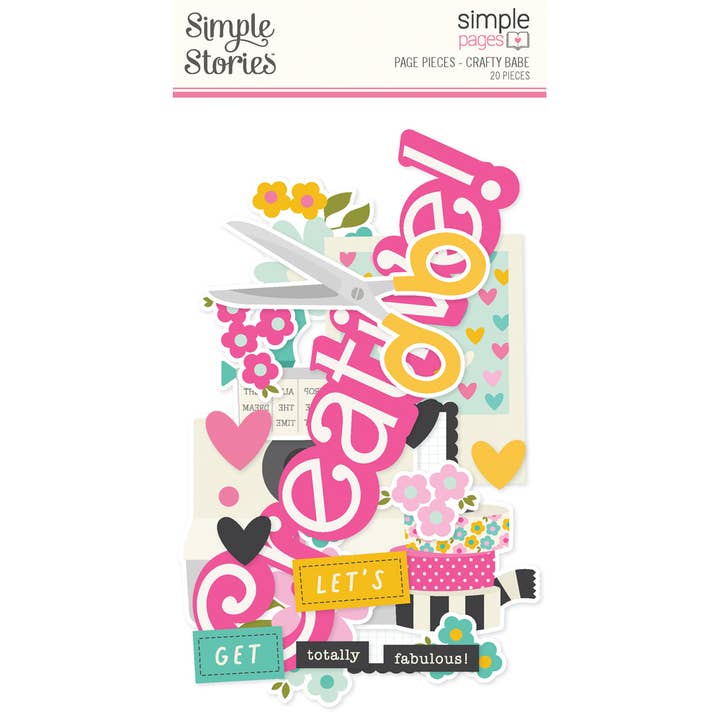 Crafty Babe Large Die Cut Cardstock Pieces 20-Pack for wholesale by Simple Stories