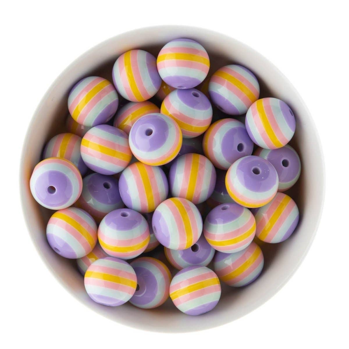 Cara & Co Silicone Craft Supply – wholesale Beads – 20mm Striped Acrylic Round Beads8