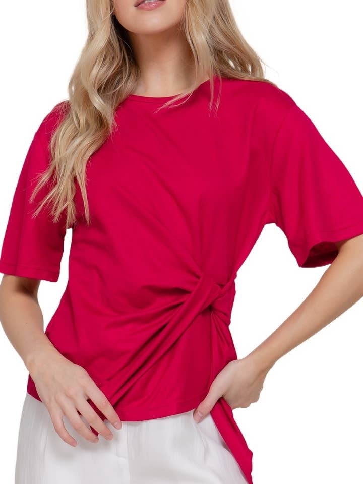 Top corto in maglia con nodo frontale per la vendita all'ingrosso da parte di Vanilla Monkey