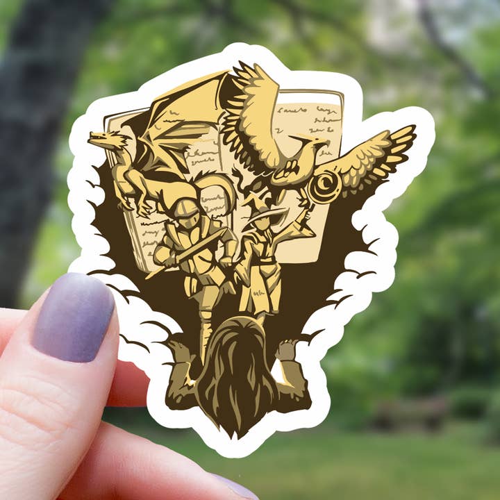 Fantasy Novel voorleesboeksticker - 3" voor wholesale door Mimic Gaming Co