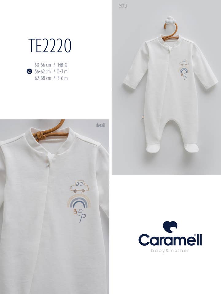 Baby Footed Onesie - First Car for wholesale by Caramell