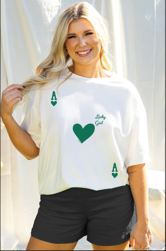 Ace of Hearts on White Tee Shirt for wholesale on Faire0