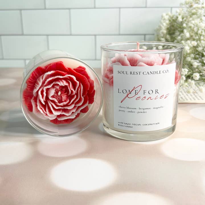 Soul Rest Candle Co. - Wholesale Jar/Filled Candle - Love for Peonies 10oz candle5