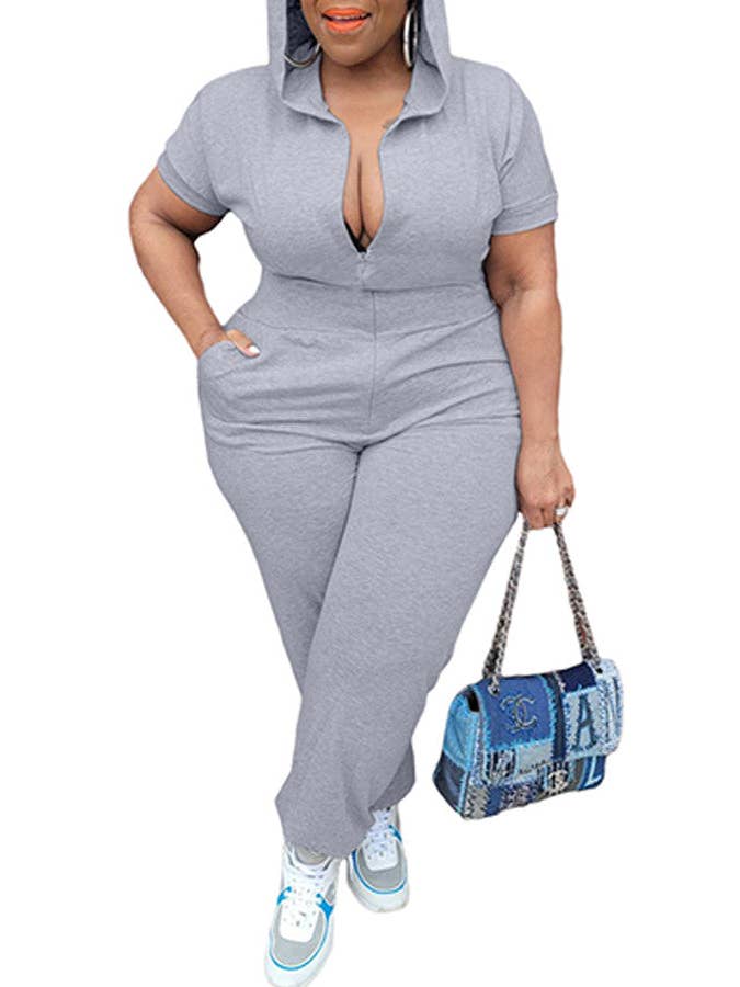 MB Fashion Wholesale - Wholesale Jumpsuit - Women's - MB FASHION ZIPPER PLUS SIZE JUMPSUITS 7168R
