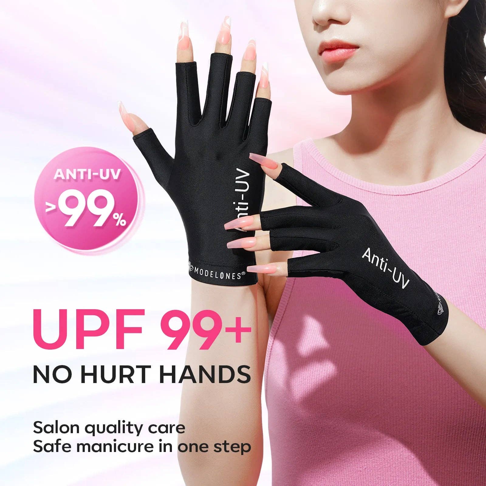 Modelones - Wholesale Moisturizing Gloves - Anti-UV Light Glove For Nails Salon Professional UPF 99+1