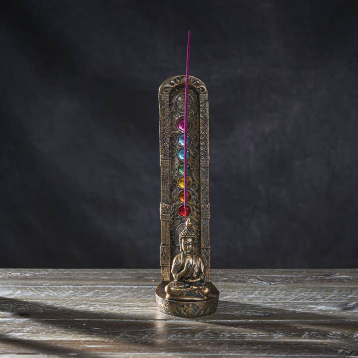 Pacific Trading - Wholesale Incense Holder - 7 Chakra Meditation Buddha Incense Burner1