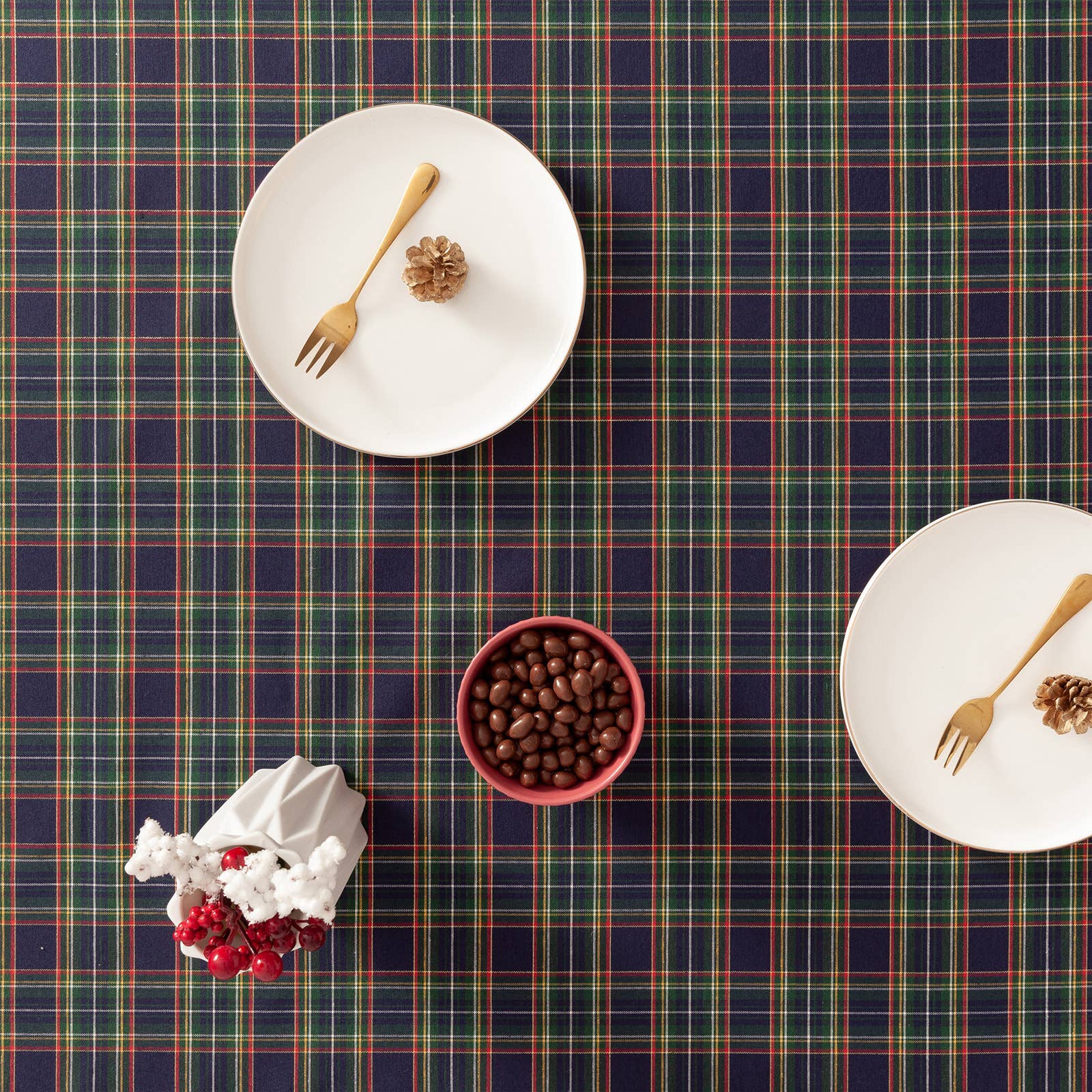 GAMUSI – wholesale Duk – Julduk bomull jacquard rutig CHECK2