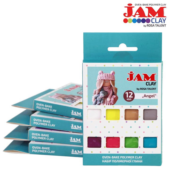 Fainotoys - Wholesale DIY Craft Kit - Kids - Polimer clay, set 12x20g, Jam Clay, ROSA TALENT2