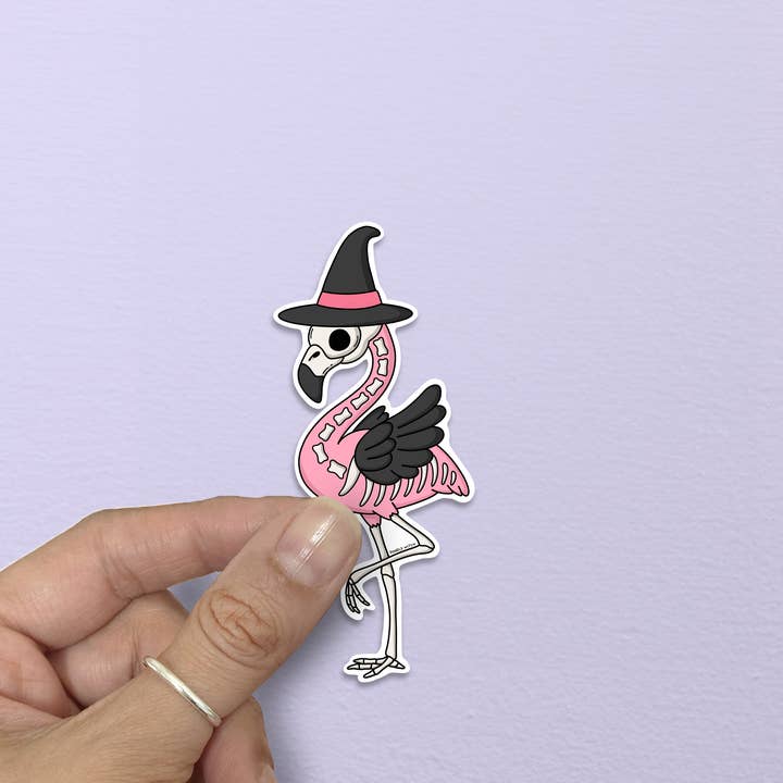 Spooky Goth Witch Flamingo, for wholesale by DoodleWitch